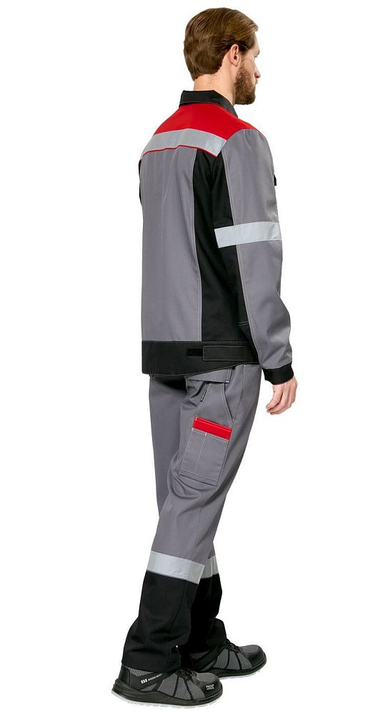 Куртка мужская рабочая летняя для ИТР Виват серо-черно-красная